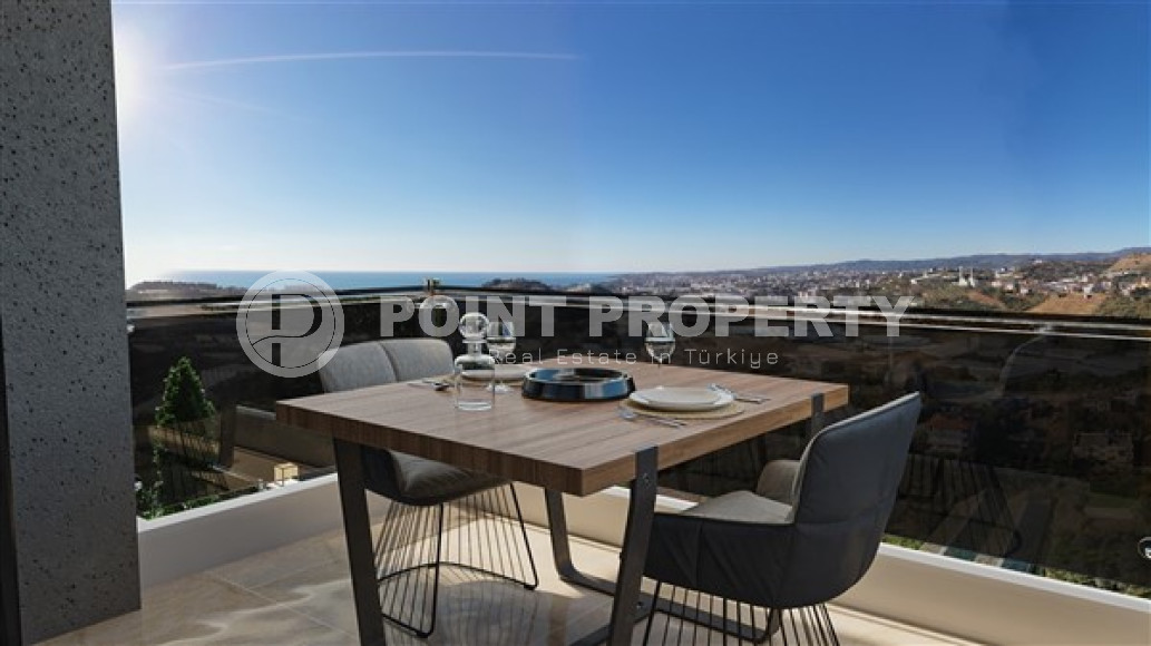 Приятная квартира 1+1 стандартной площади в строящемся доме в районе Конаклы, Аланья-id-2915-фото-13