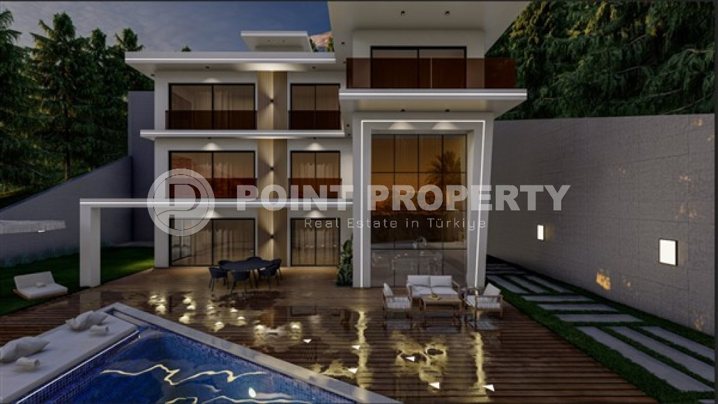 Проект респектабельной виллы от застройщика, с видом на море и крепость, под гражданство, Тепе, Аланья-id-2934-фото-3