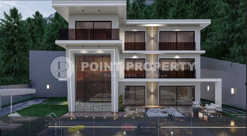 Проект респектабельной виллы от застройщика, с видом на море и крепость, под гражданство, Тепе, Аланья-id-2934-фото-4