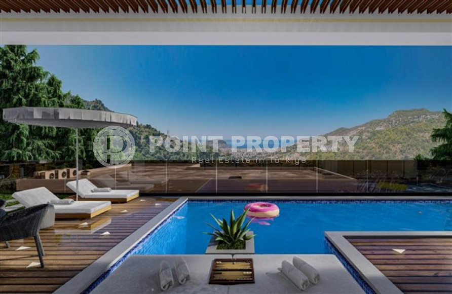 Проект респектабельной виллы от застройщика, с видом на море и крепость, под гражданство, Тепе, Аланья-id-2934-фото-7