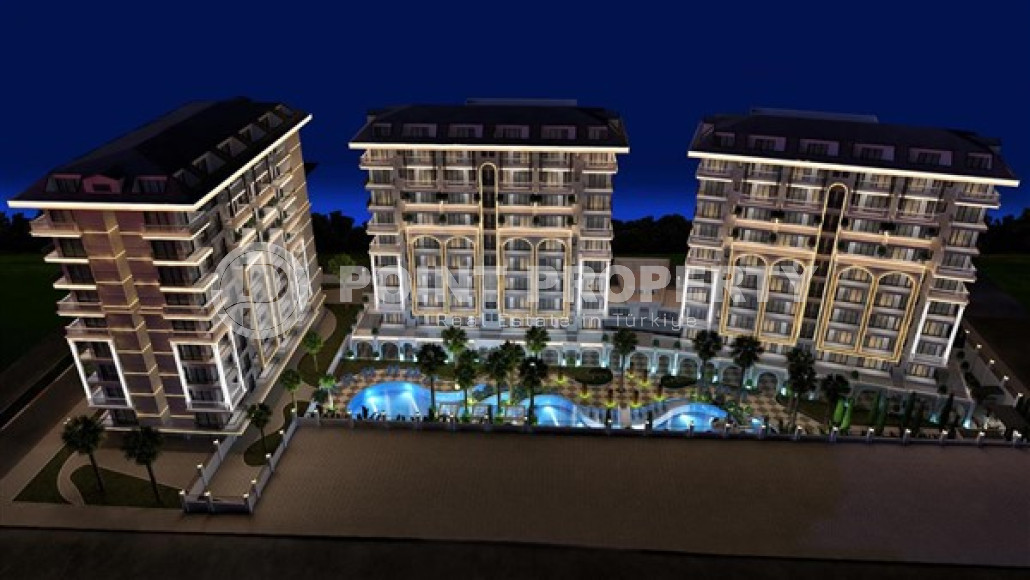 Современная двухкомнатная квартира 65 м2, центр Аланьи, в строящемся комплексе с роскошной отельной инфраструктурой-id-2944-фото-2