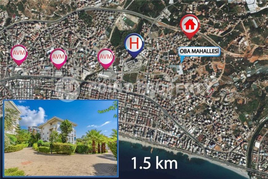 Компактная и удобная квартира 2+1 с видом на живописный сад, верхняя Оба, Аланья-id-3000-фото-3