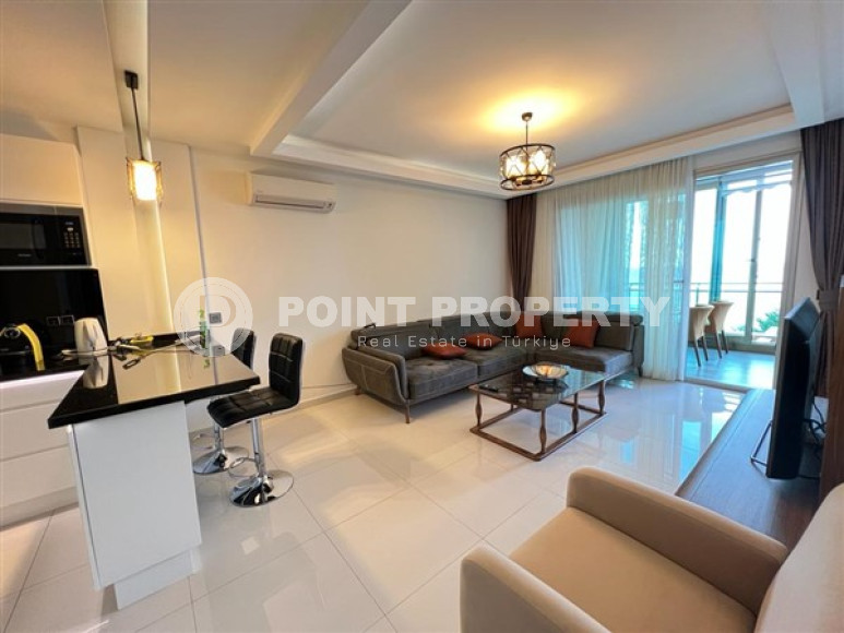 Апартаменты 1+1 на первой линии, с огромным балконом и видом на море, Каргыджак, Аланья-id-3004-фото-8