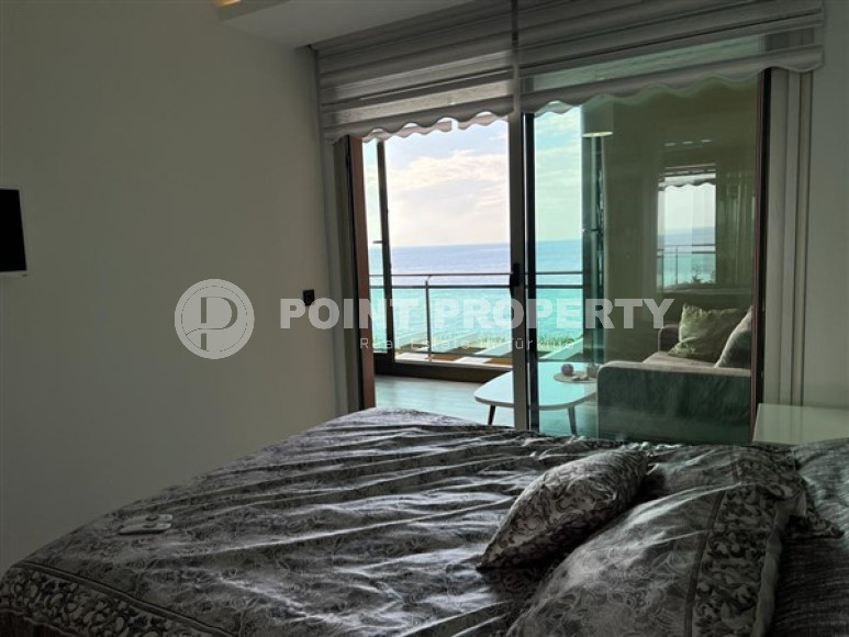 Апартаменты 1+1 на первой линии, с огромным балконом и видом на море, Каргыджак, Аланья-id-3004-фото-11