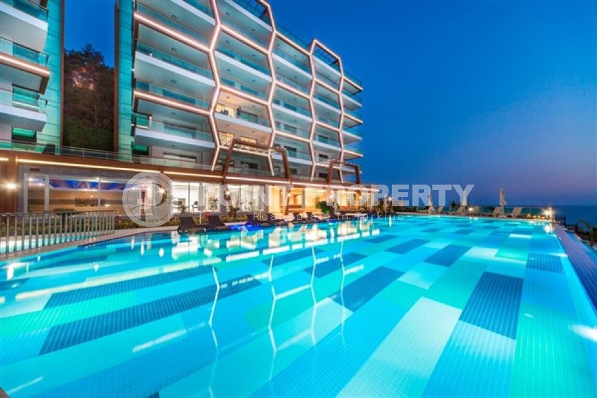 Апартаменты 1+1 на первой линии, с огромным балконом и видом на море, Каргыджак, Аланья-id-3004-фото-20