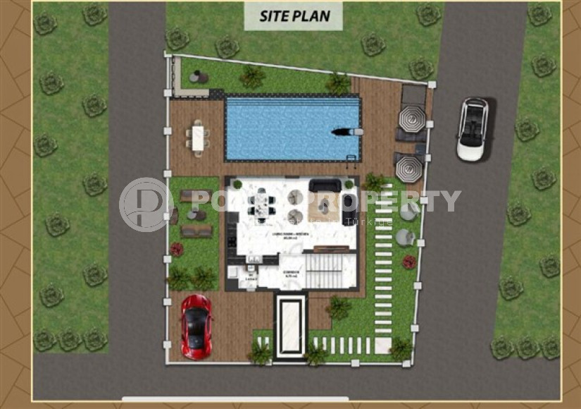 Абсолютно новая пятикомнатная вилла площадью 300 м2 в районе Каргыджак, Аланья-id-3021-фото-18