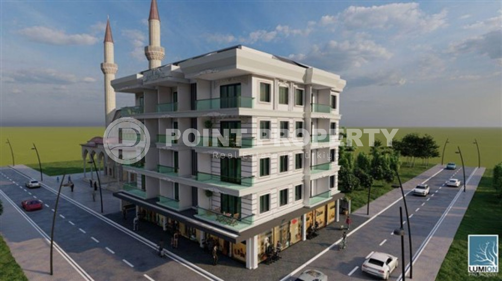 Двухуровневые четырёхкомнатные квартиры под инвестиции, в строящемся доме в Обе, Аланья-id-3027-фото-3