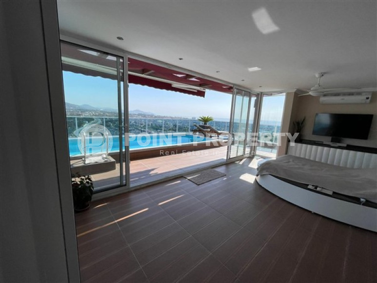 Огромный двухуровневый пентхаус 3+1 с бассейном на крыше, Джикджилли, Аланья-id-3048-фото-15