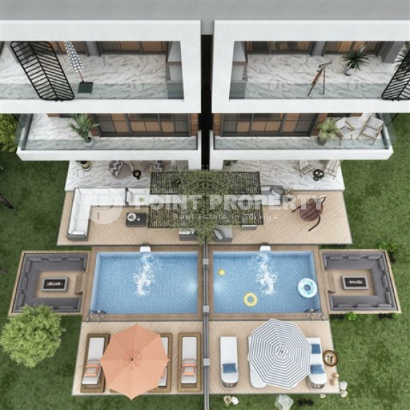 Элитный комплекс состоящий из триплексных вилл площадью 200 - 420 м2, центр Аланьи-id-3060-фото-4