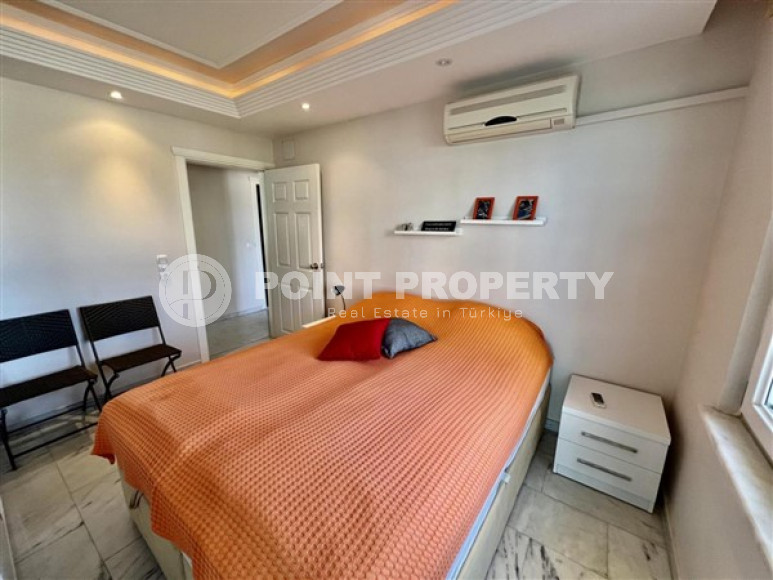 Квартира 3+1 у моря, с большим салоном и балконами с безрамным остеклением, Тосмур, Аланья-id-3064-фото-17