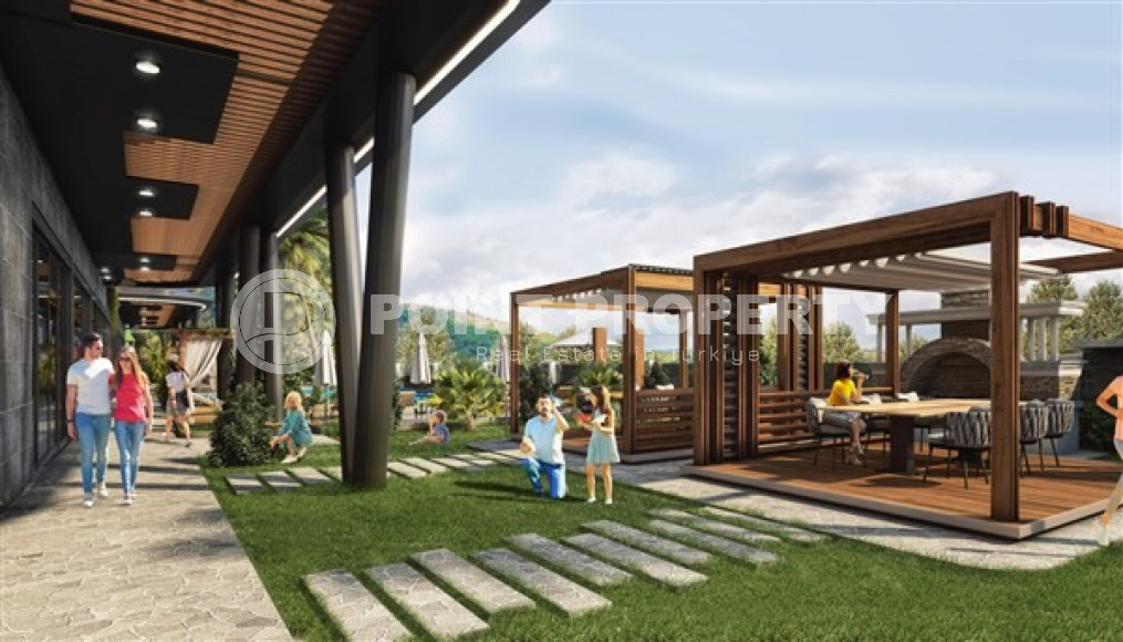 Two-room apartment 45 m2 in a luxury complex under construction in the center of Alanya, Hasbahce-id-3073-photo-11