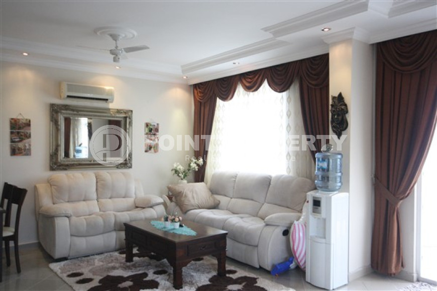 Большая трёхкомнатная квартира 140 м² с мебелью, 600 метров до моря, Тосмур, Аланья-id-3078-фото-7