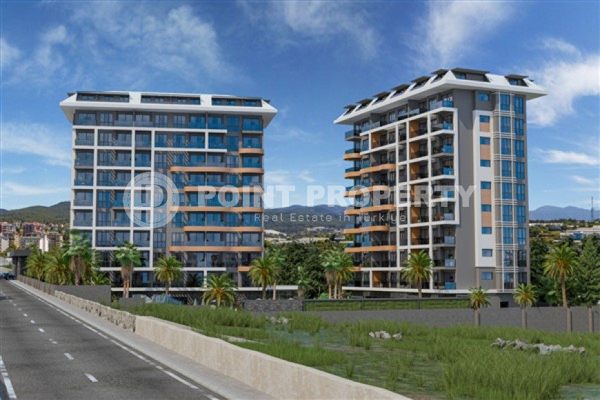 Недорогая квартира 57 м2 в строящейся резиденции с элитной инфраструктурой, Авсаллар, Аланья-id-3088-фото-1