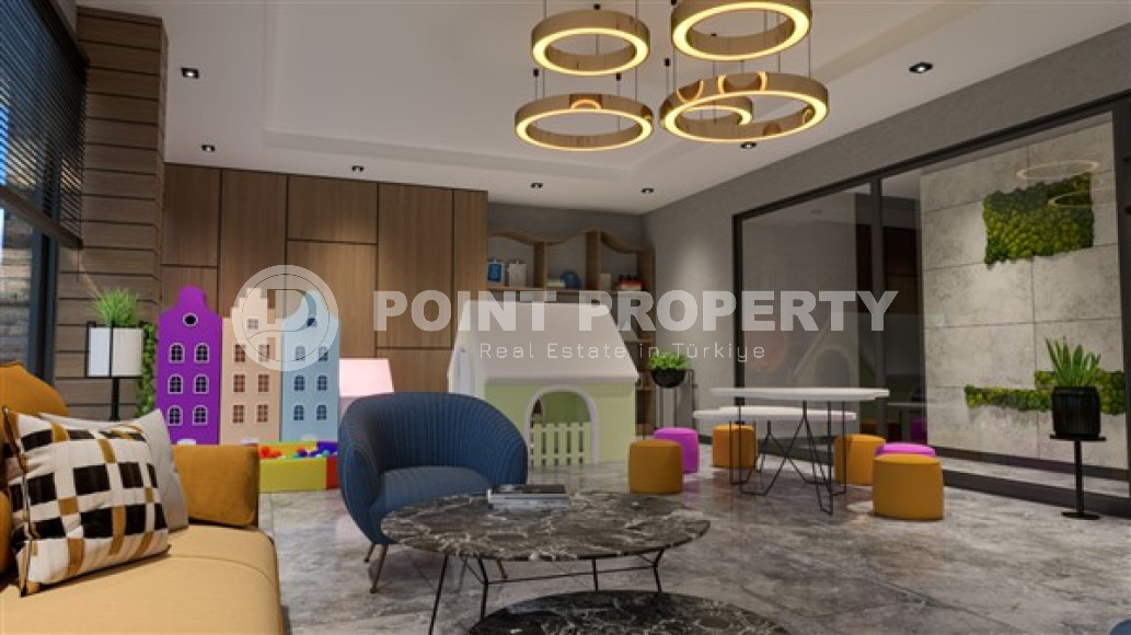 Недорогая квартира 57 м2 в строящейся резиденции с элитной инфраструктурой, Авсаллар, Аланья-id-3088-фото-3