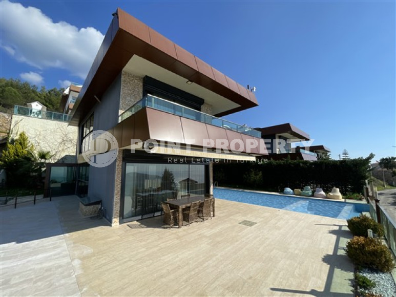 Оригинальная двухэтажная вилла 4+1 в современном стиле, с видом на море, Бекташ, Аланья-id-3097-фото-3