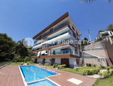 Садовый дуплекс 3+1 с выходом к бассейну и видом на море, Кючук Хасбахче, Аланья, центр-id-3098-фото-1