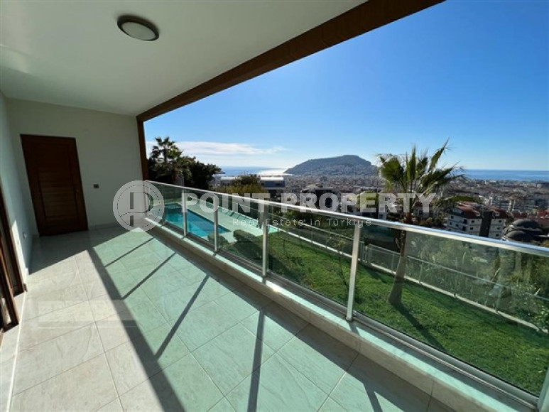 Garden duplex 3+1 with access to the pool and sea views, Kucuk Hasbahce, Alanya, center-id-3098-photo-3