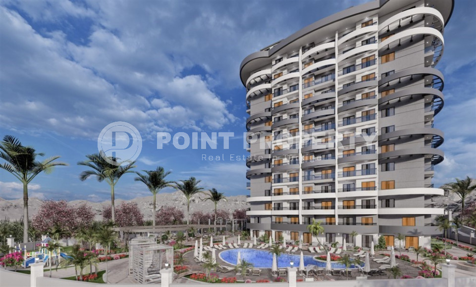 Новые апартаменты 1+1 на 10 этаже комплекса с большой территорией, Махмутлар, Аланья-id-3102-фото-2