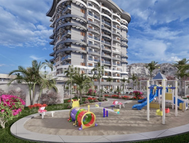 Новые апартаменты 1+1 на 10 этаже комплекса с большой территорией, Махмутлар, Аланья-id-3102-фото-3