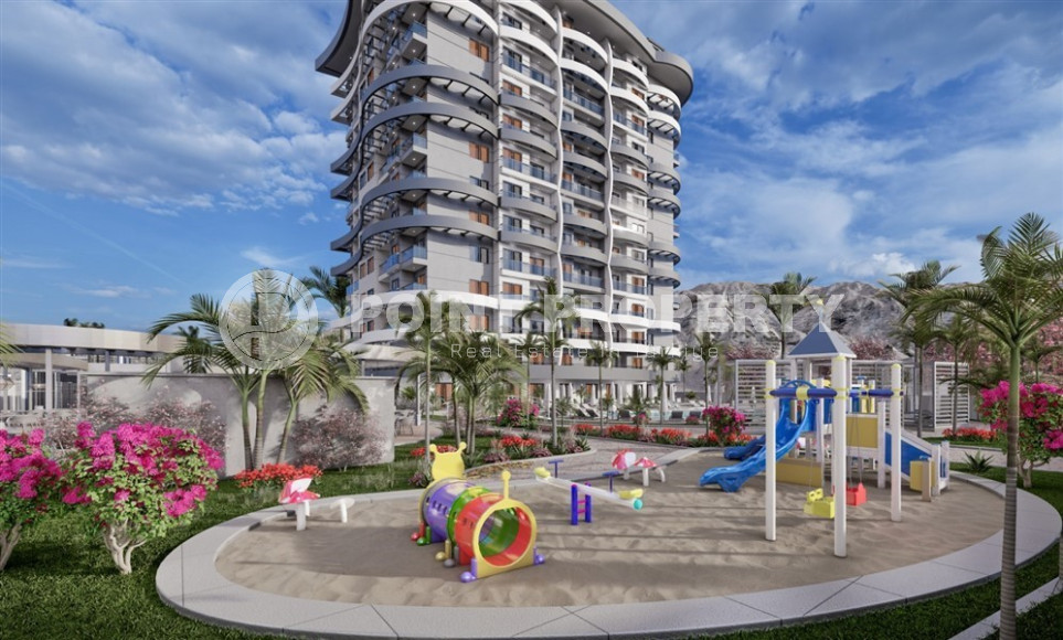 Новые апартаменты 1+1 на 10 этаже комплекса с большой территорией, Махмутлар, Аланья-id-3102-фото-3