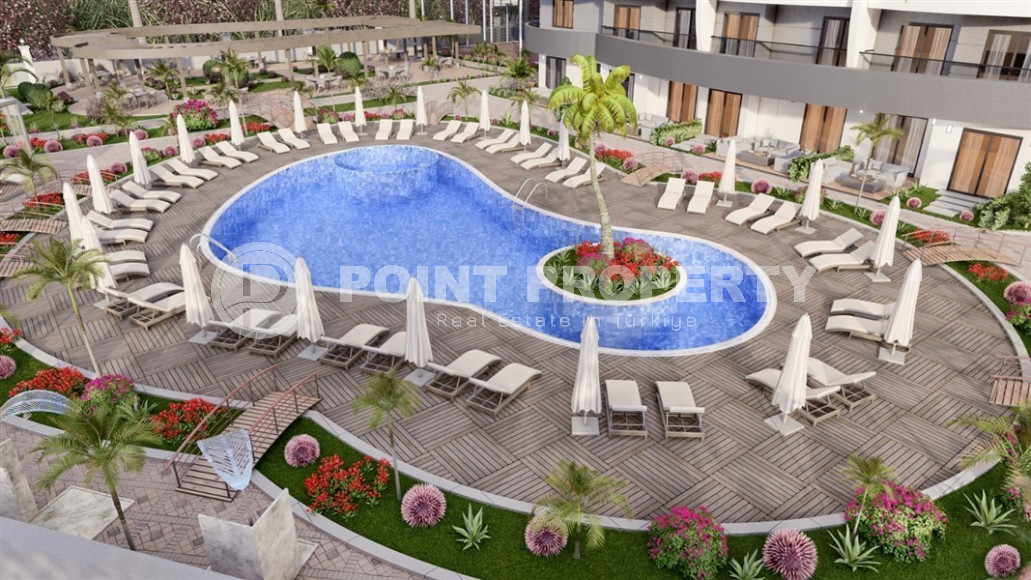 Новые апартаменты 1+1 на 10 этаже комплекса с большой территорией, Махмутлар, Аланья-id-3102-фото-15