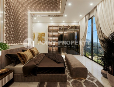 Строящаяся трёхэтажная премиум-вилла 350 м2 в районе Аланьи, Тепе с пятью комнатами-id-3129-фото-5