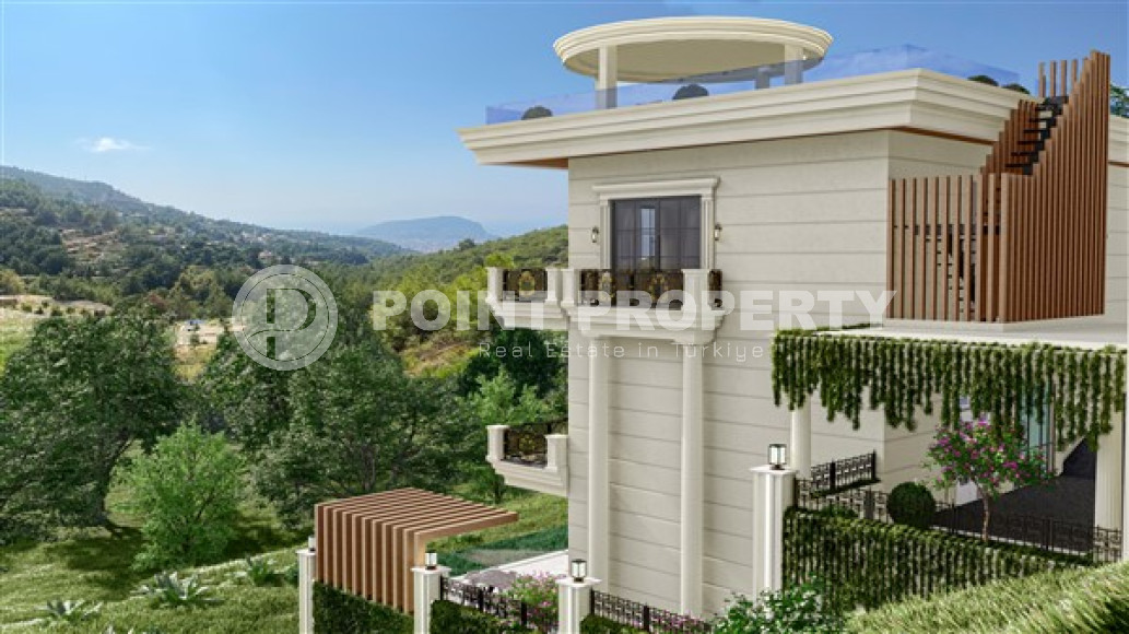 Строящаяся трёхэтажная премиум-вилла 350 м2 в районе Аланьи, Тепе с пятью комнатами-id-3129-фото-10