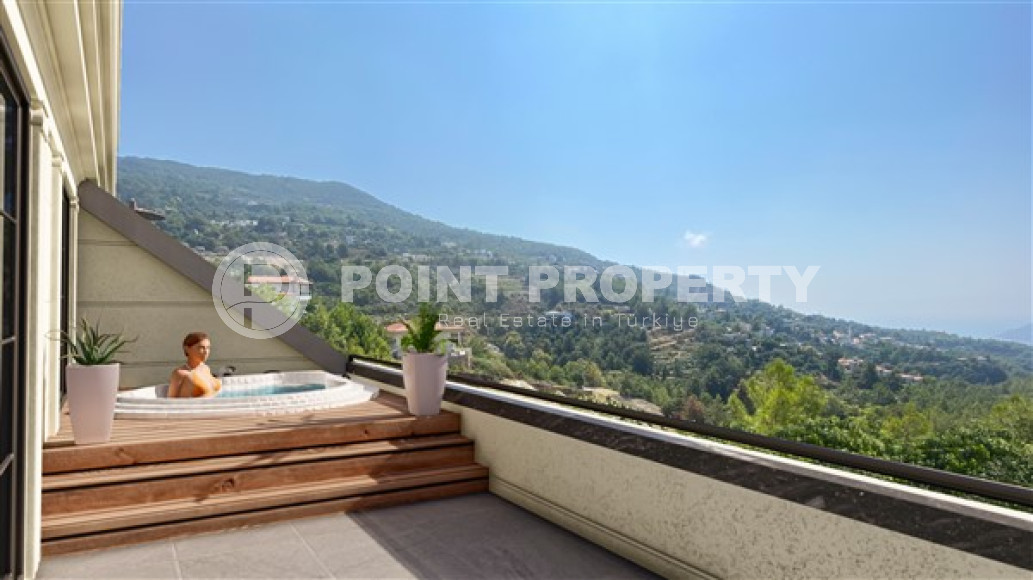 Строящаяся трёхэтажная премиум-вилла 350 м2 в районе Аланьи, Тепе с пятью комнатами-id-3129-фото-15