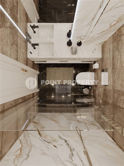 Строящаяся трёхэтажная премиум-вилла 350 м2 в районе Аланьи, Тепе с пятью комнатами-id-3129-фото-26