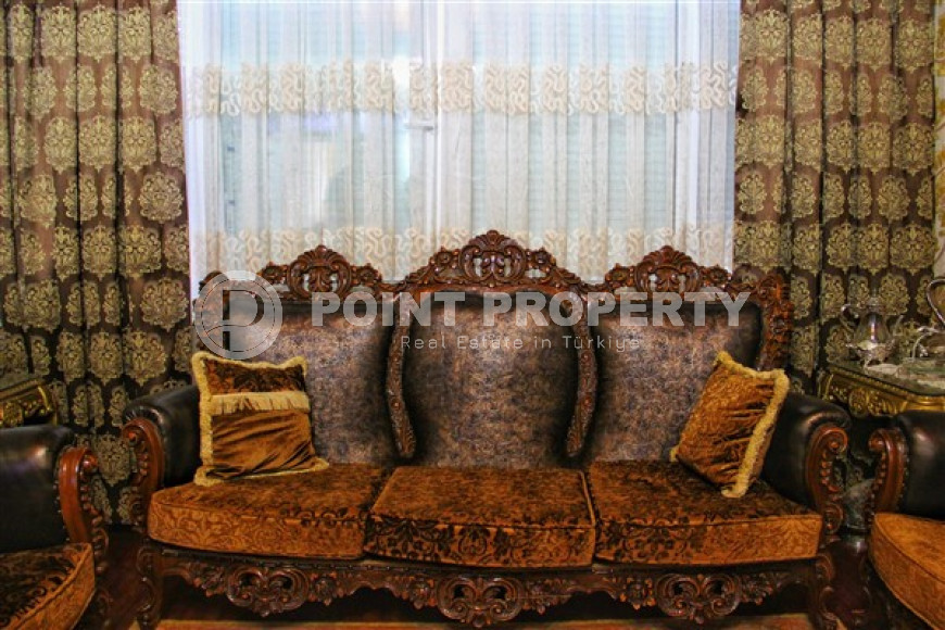 Трёхкомнатная квартира 120 м² с ремонтом в турецком стиле и отдельной кухней, рядом с пляжем Клеопатры, район пещеры Дамлаташ, Аланья-id-3148-фото-9