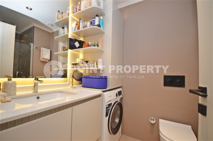 Роскошные двухкомнатные апартаменты в районе Каргыджак, Аланья, на первой береговой линии-id-3155-фото-6