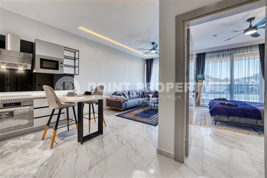 Уютные меблированные апартаменты 1+1 на первой береговой линии, Каргыджак, Аланья-id-3158-фото-2