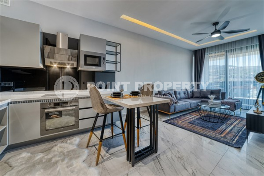 Уютные меблированные апартаменты 1+1 на первой береговой линии, Каргыджак, Аланья-id-3158-фото-3