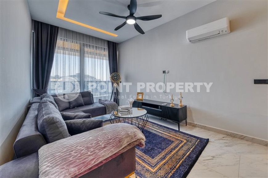 Уютные меблированные апартаменты 1+1 на первой береговой линии, Каргыджак, Аланья-id-3158-фото-7