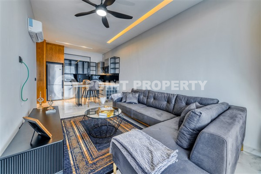 Уютные меблированные апартаменты 1+1 на первой береговой линии, Каргыджак, Аланья-id-3158-фото-9