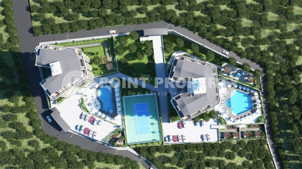 Апартаменты с двумя комнатами в строящемся комплексе в районе Демирташ, Аланья, площадью 55 м2-id-3232-фото-3