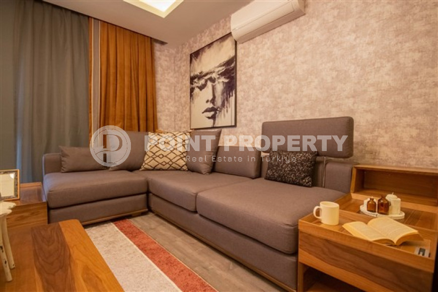 Стильная квартира с двумя спальнями в жилом комплексе на первой линии, Махмутлар, Аланья-id-3245-фото-3