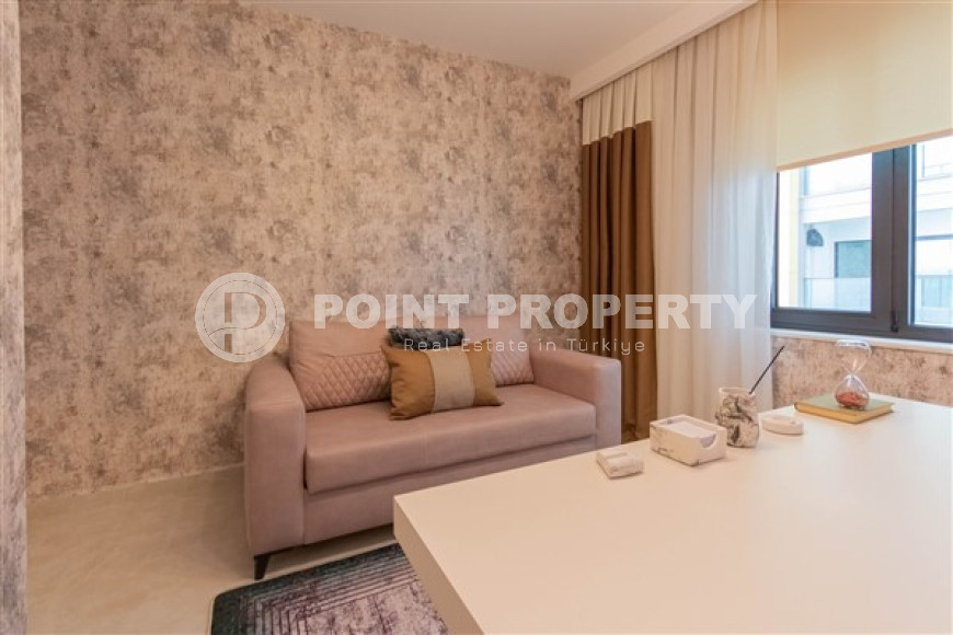 Стильная квартира с двумя спальнями в жилом комплексе на первой линии, Махмутлар, Аланья-id-3245-фото-9