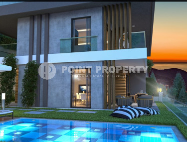 Four villas under construction in the central part of Alanya, guaranteed Turkish citizenship!-id-1037-photo-2