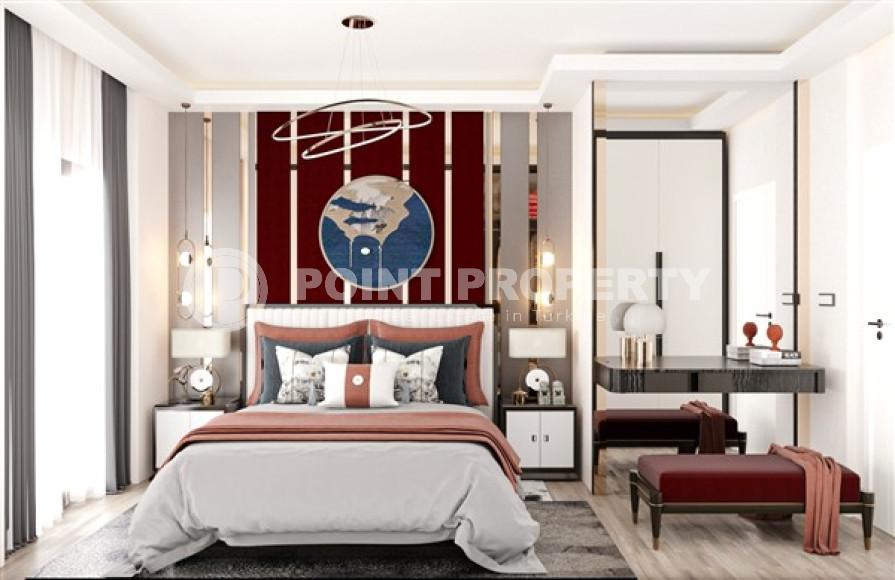 Новая трёхкомнатная квартира 85 м2, центр Аланьи, в строящемся комплексе в 300 метрах от моря-id-3309-фото-11