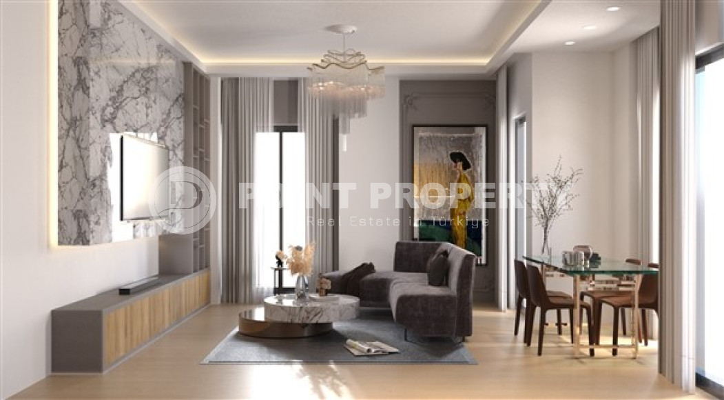 Новая трёхкомнатная квартира 85 м2, центр Аланьи, в строящемся комплексе в 300 метрах от моря-id-3309-фото-12