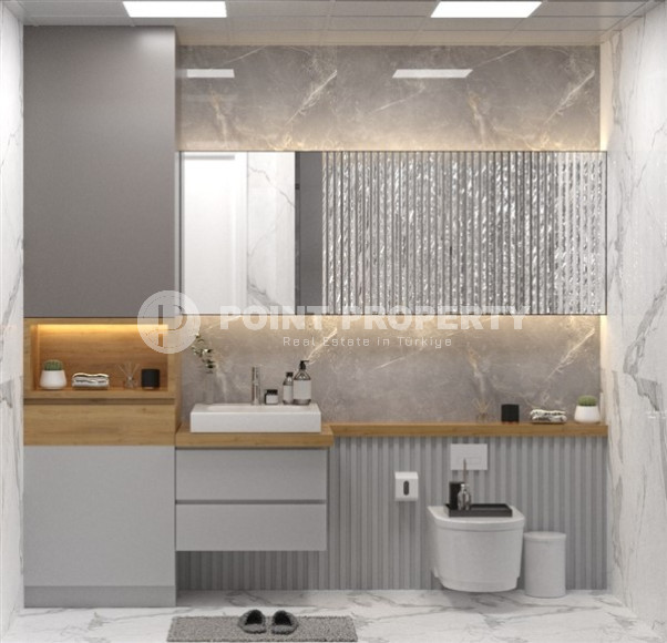 Новая трёхкомнатная квартира 85 м2, центр Аланьи, в строящемся комплексе в 300 метрах от моря-id-3309-фото-15