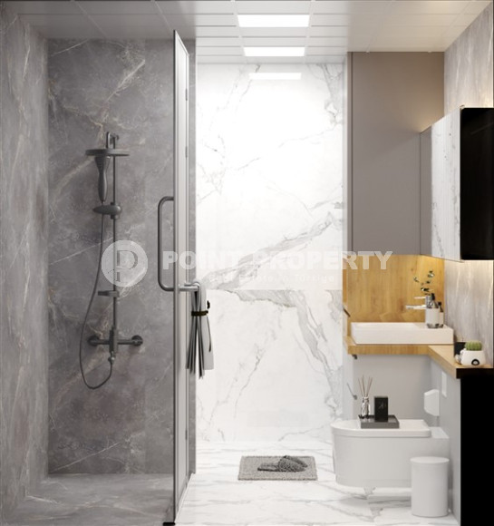 Новая трёхкомнатная квартира 85 м2, центр Аланьи, в строящемся комплексе в 300 метрах от моря-id-3309-фото-16