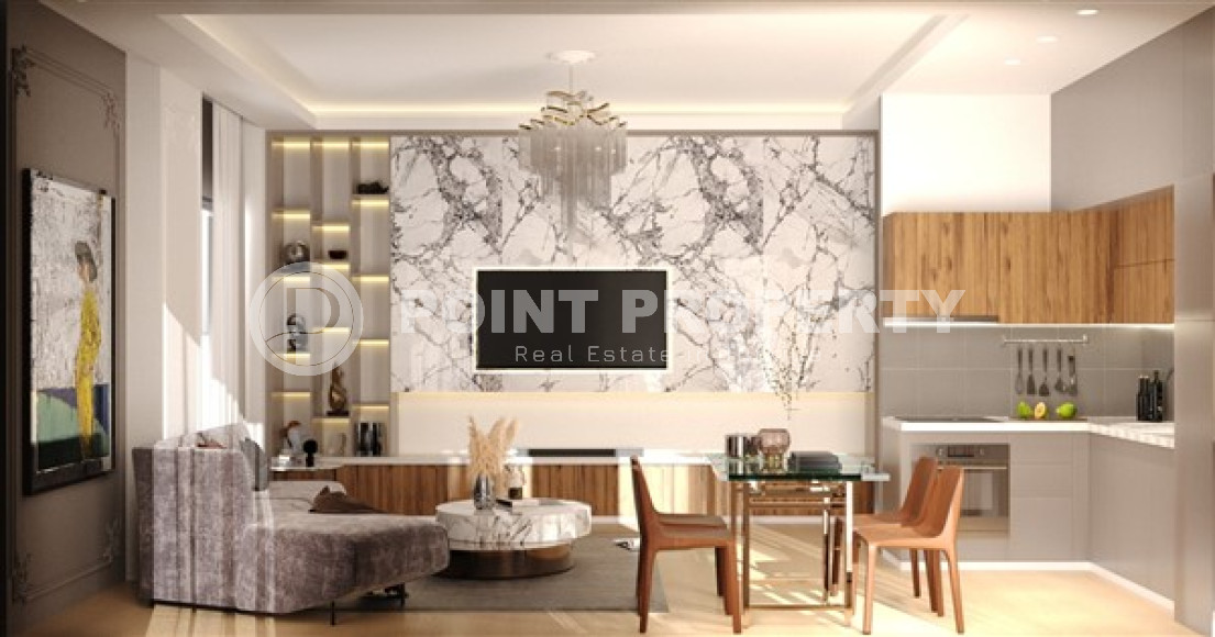 Новая трёхкомнатная квартира 85 м2, центр Аланьи, в строящемся комплексе в 300 метрах от моря-id-3309-фото-18