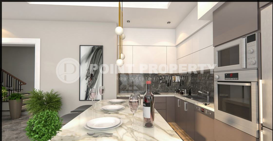 Four villas under construction in the central part of Alanya, guaranteed Turkish citizenship!-id-1037-photo-7