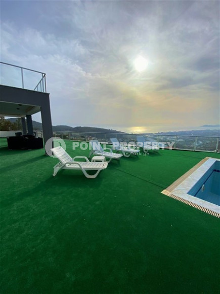 Видовая трёхэтажная вилла 5+2 с оригинальным ремонтом, Каргыджак, Аланья-id-3338-фото-17