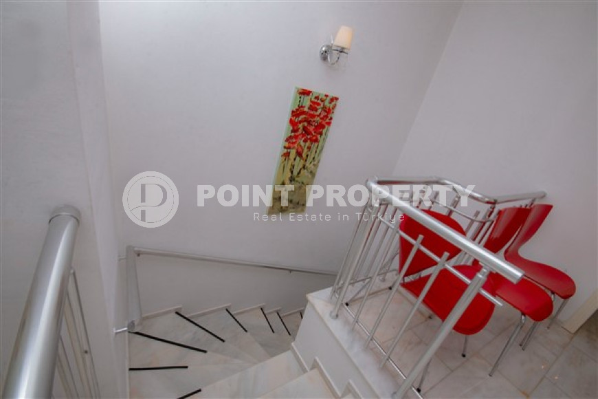 Меблированный садовый дуплекс 4+1 в жилом комплексе в 300 метрах от моря, Кестель, Аланья-id-3339-фото-6