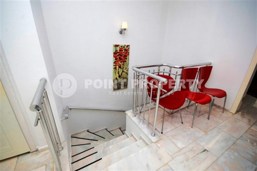 Меблированный садовый дуплекс 4+1 в жилом комплексе в 300 метрах от моря, Кестель, Аланья-id-3339-фото-12