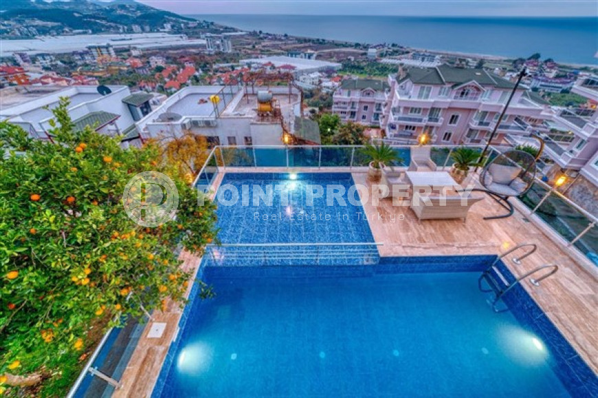 Видовая вилла 5+1 всего в 800 метрах от моря, Демирташ, Аланья-id-3394-фото-16