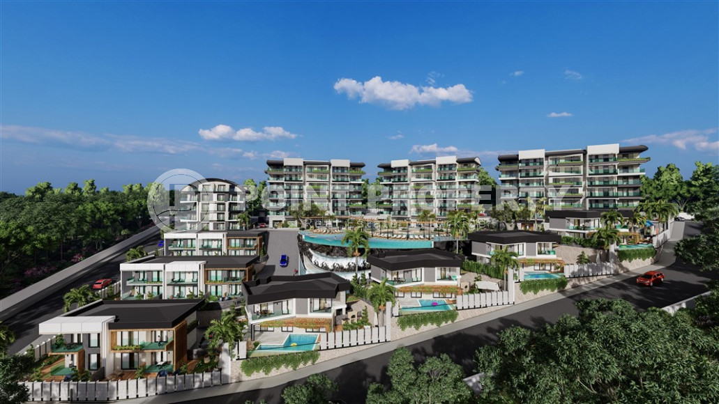 New large project with apartments and villas from 63 to 425 m2, overlooking the sea in the Kargicak area.-id-1301-photo-3